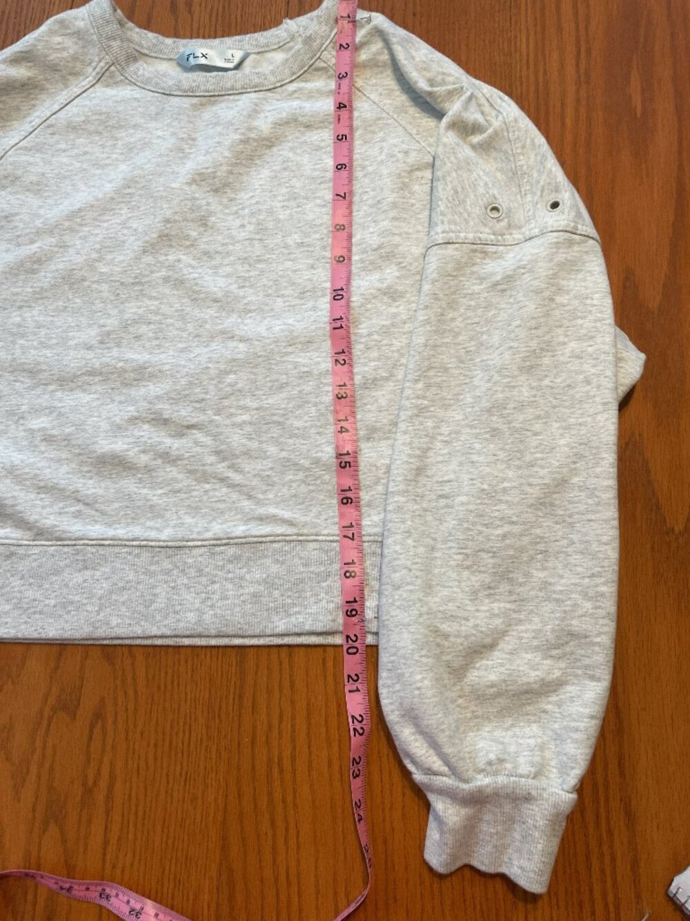 FLX: Oversized-fit Light Grey Sweatshirt with Grommet detail - Picture 4 of 5